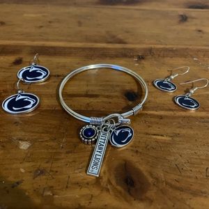 Penn State Bracelet/Bangle and TWO Pairs Earrings